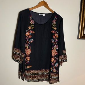 Black Tunic with colorful floral print